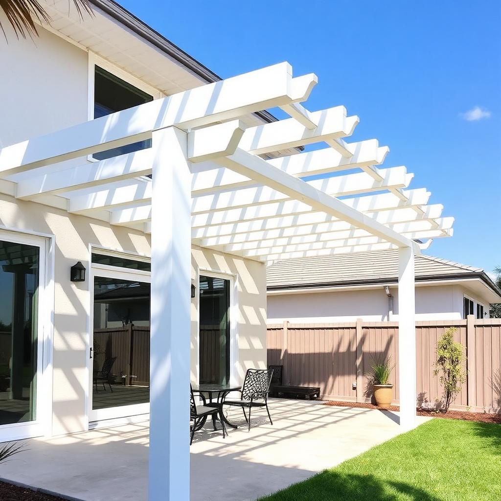 Aluminum pergola over a patio in Winter Park FL